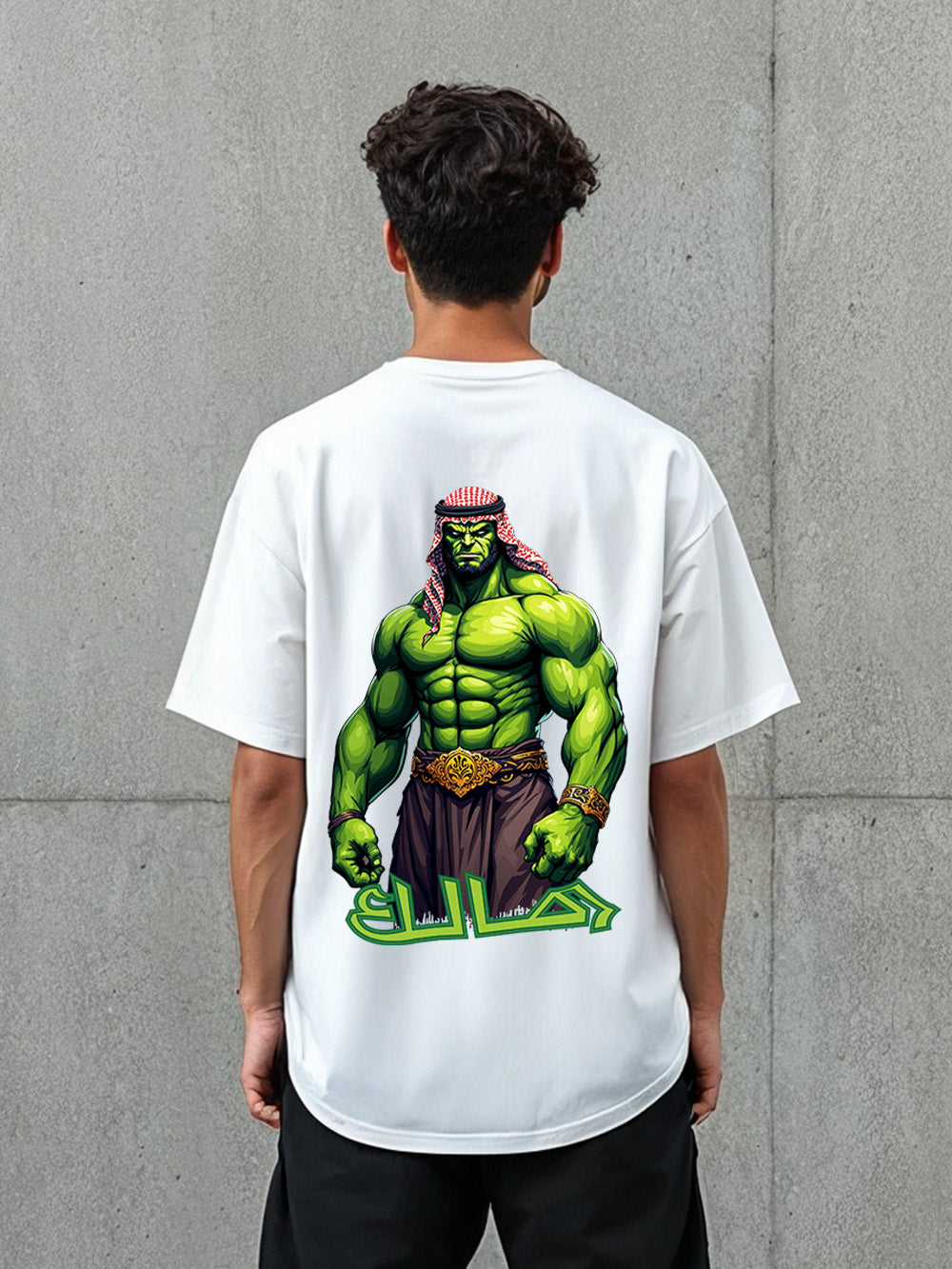 khaleeji Hulk White Oversized Tee