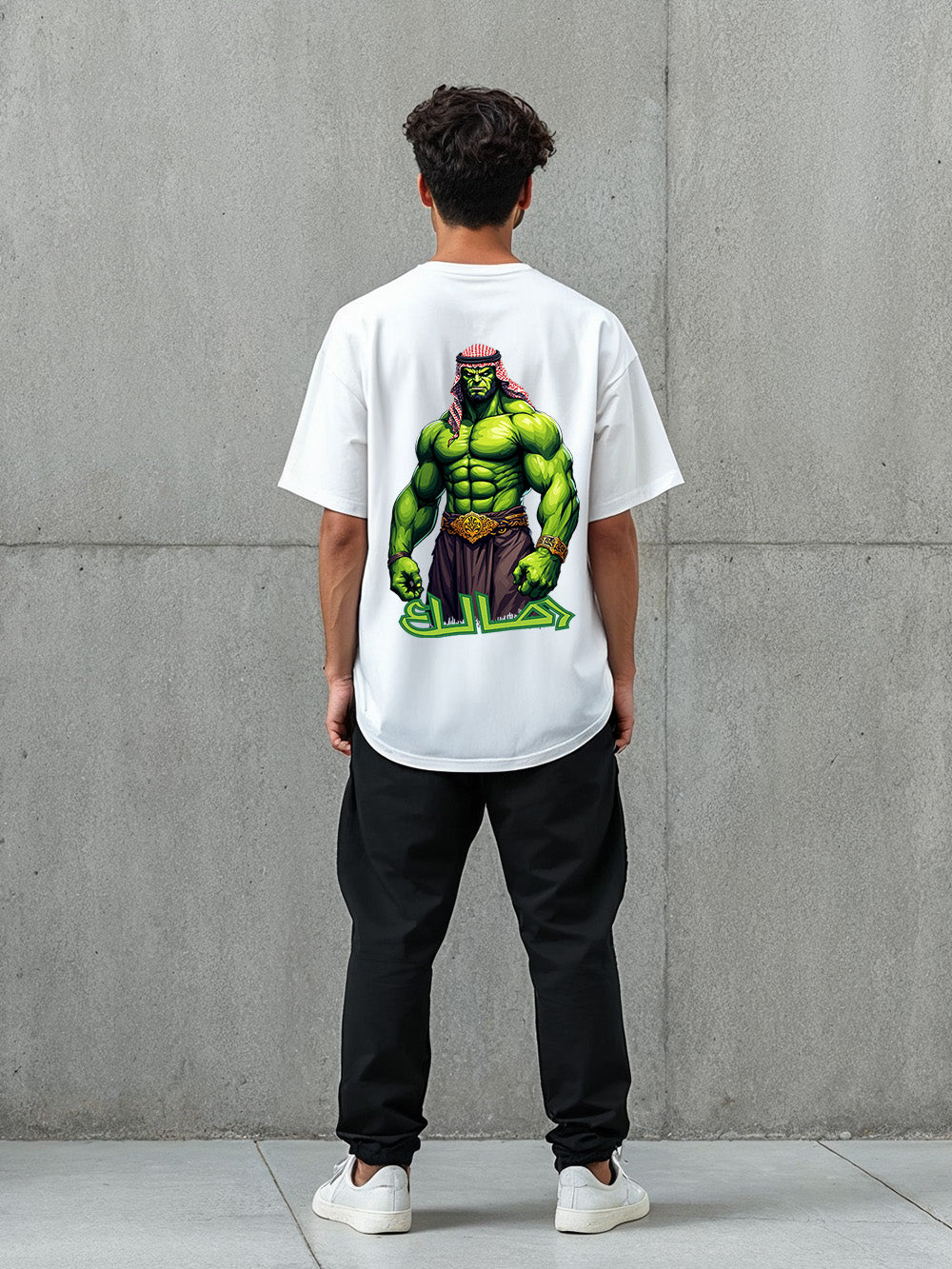 khaleeji Hulk White Oversized Tee