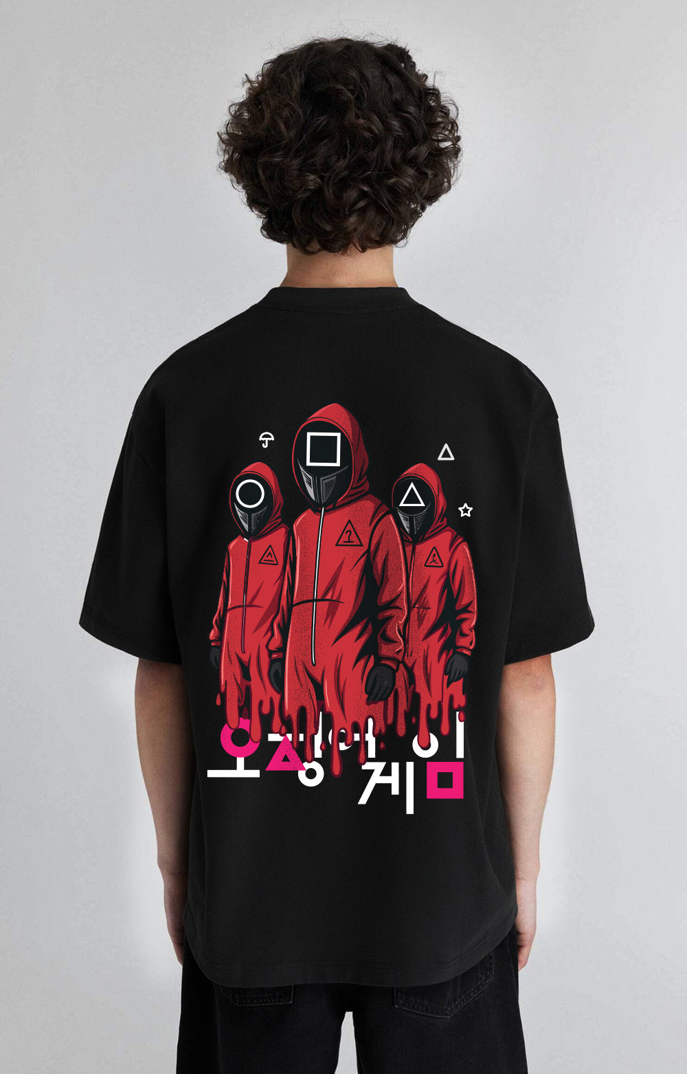 Squid Guards Korean Oversized Tee - Black