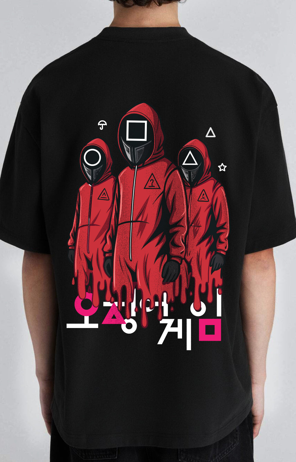 Squid Guards Korean Oversized Tee - Black