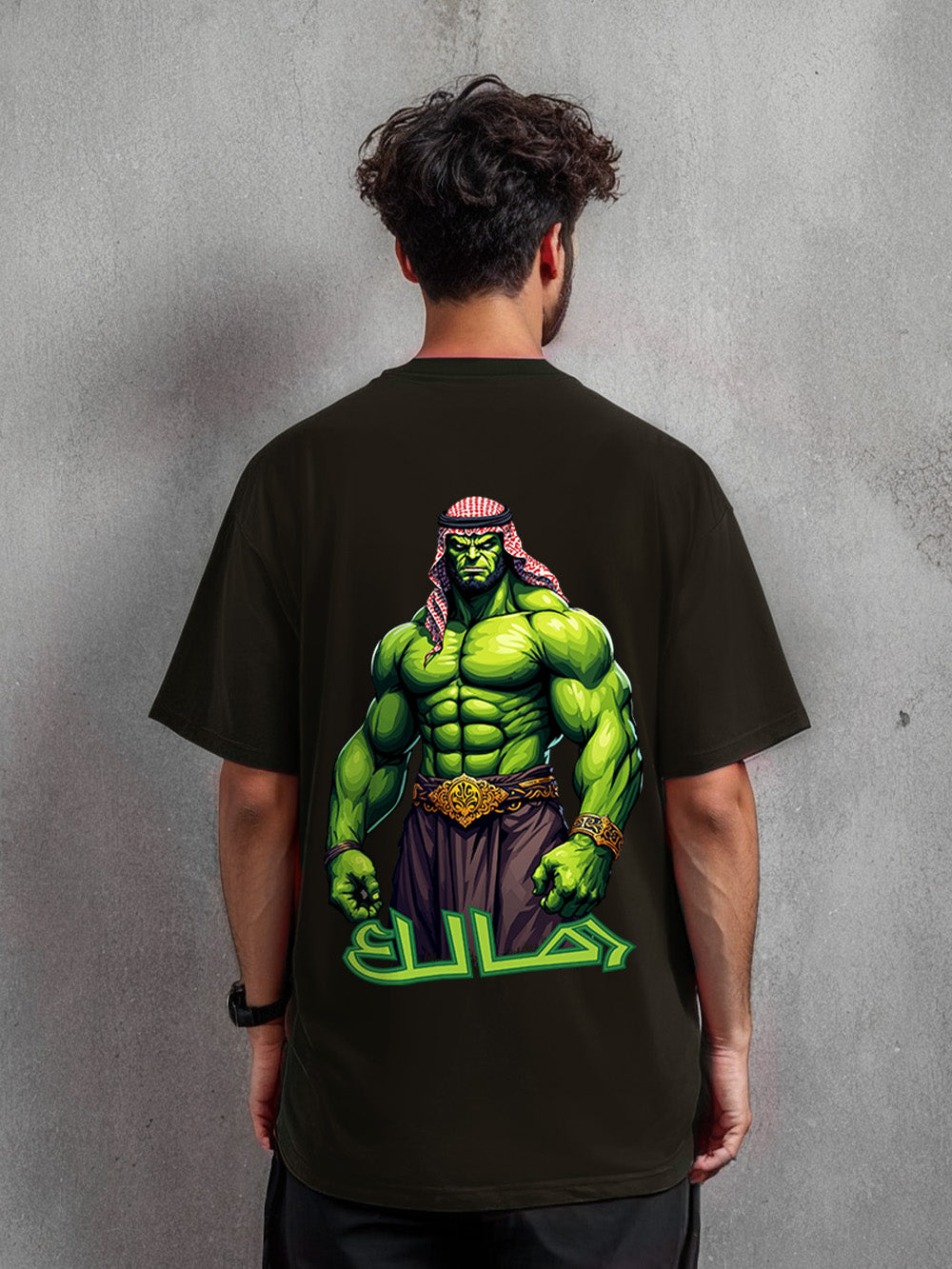 khaleeji Hulk Forest Green Oversized Tee