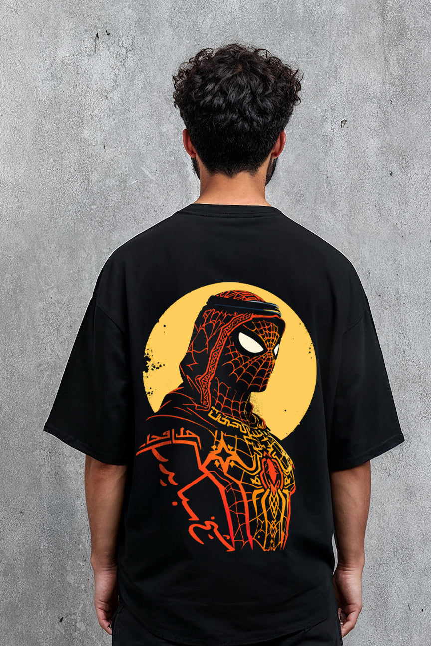 Sheikh Spider Oversized Tee - Black