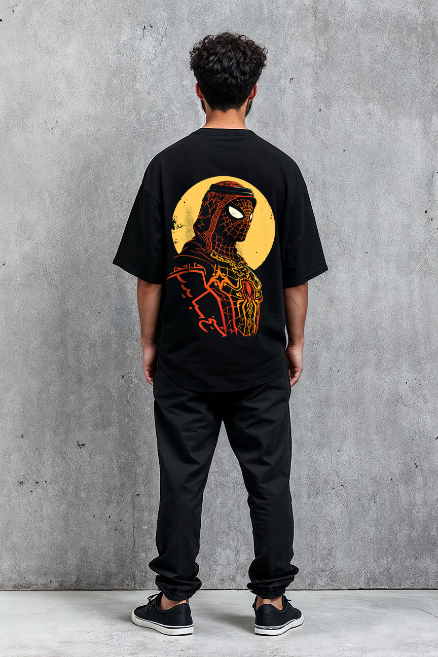 Sheikh Spider Oversized Tee - Black