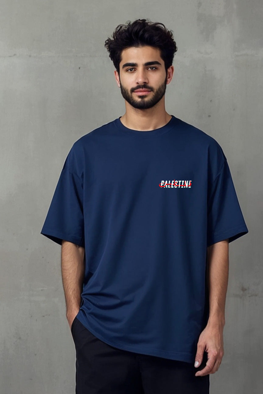 Oversized Palestine T-shirt - Navy