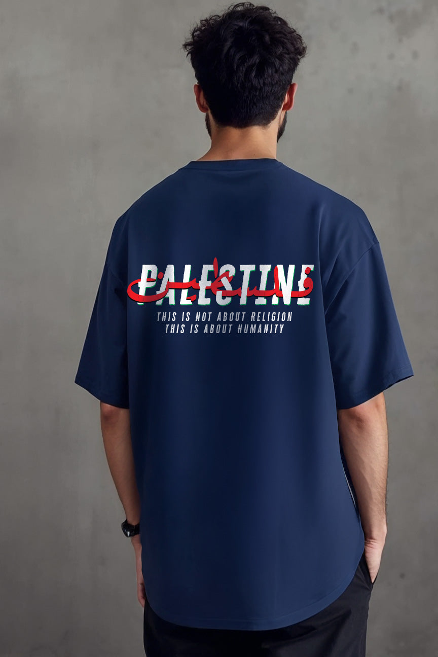 Oversized Palestine T-shirt - Navy