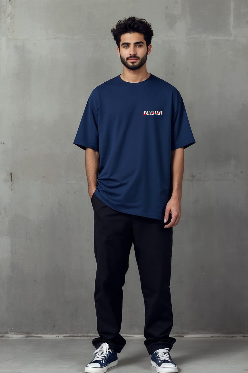 Oversized Palestine T-shirt - Navy