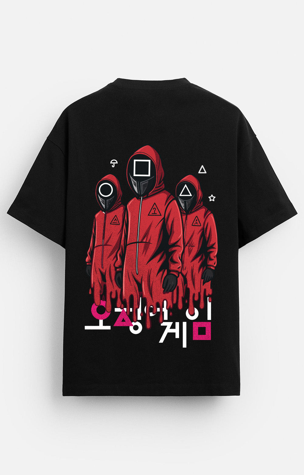 Squid Guards Korean Oversized Tee - Black