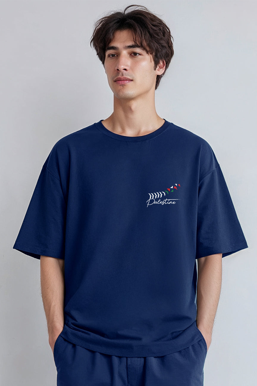 Oversized Palestine T-shirt - Navy