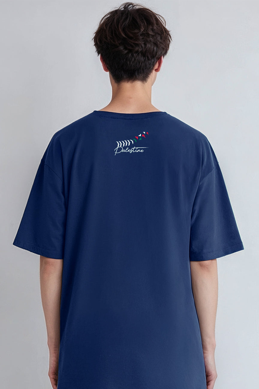 Oversized Palestine T-shirt - Navy