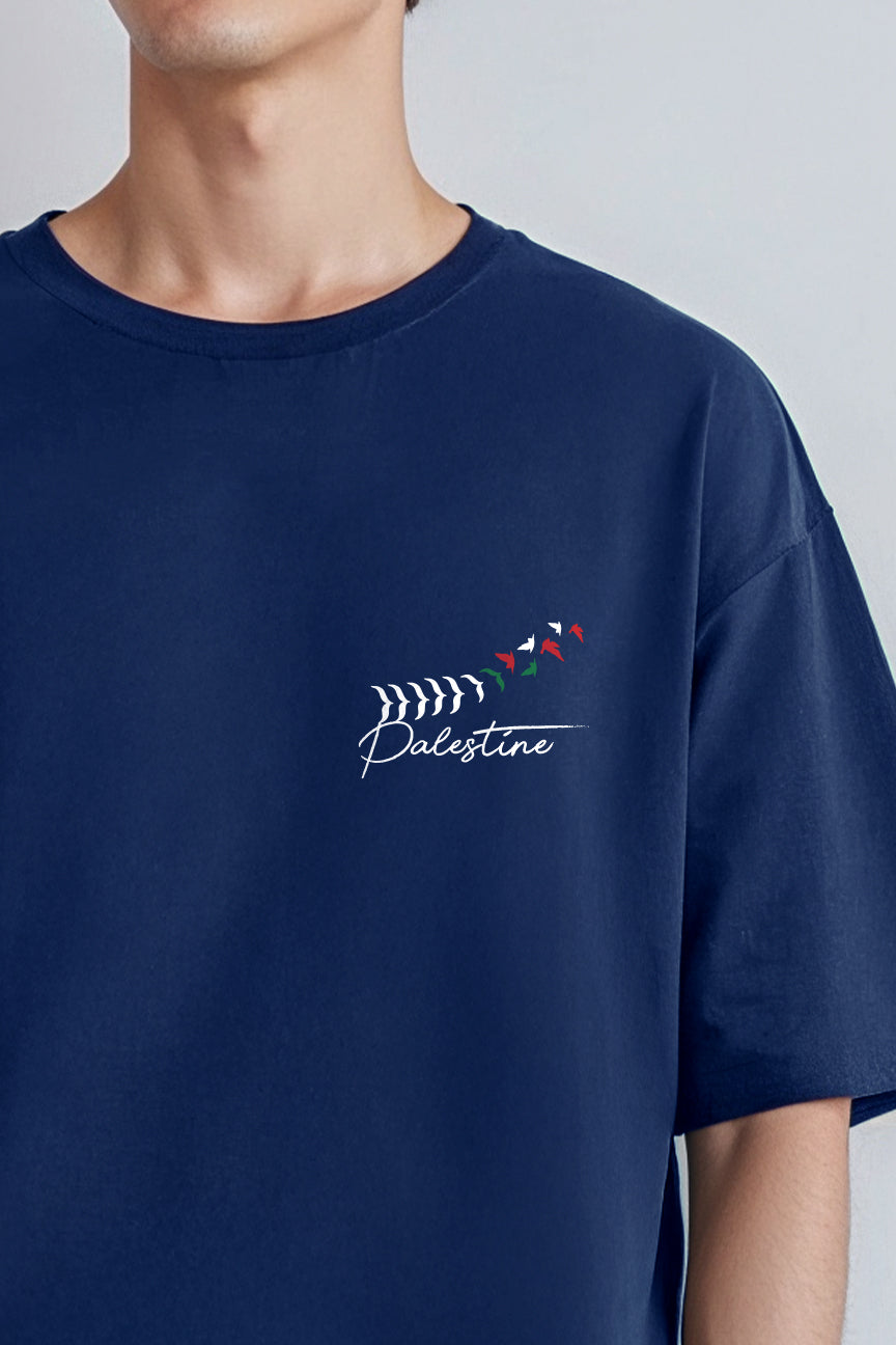 Oversized Palestine T-shirt - Navy